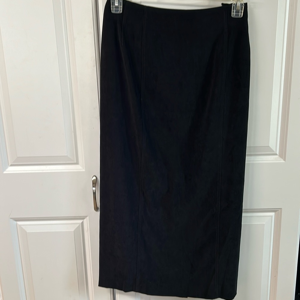 Long faux, suede ladies, straight skirt, 16W, fully lined like new